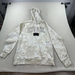 Under Armour Project Rock Hoodie Mens Medium Beige USA Freedom Camo Pullover